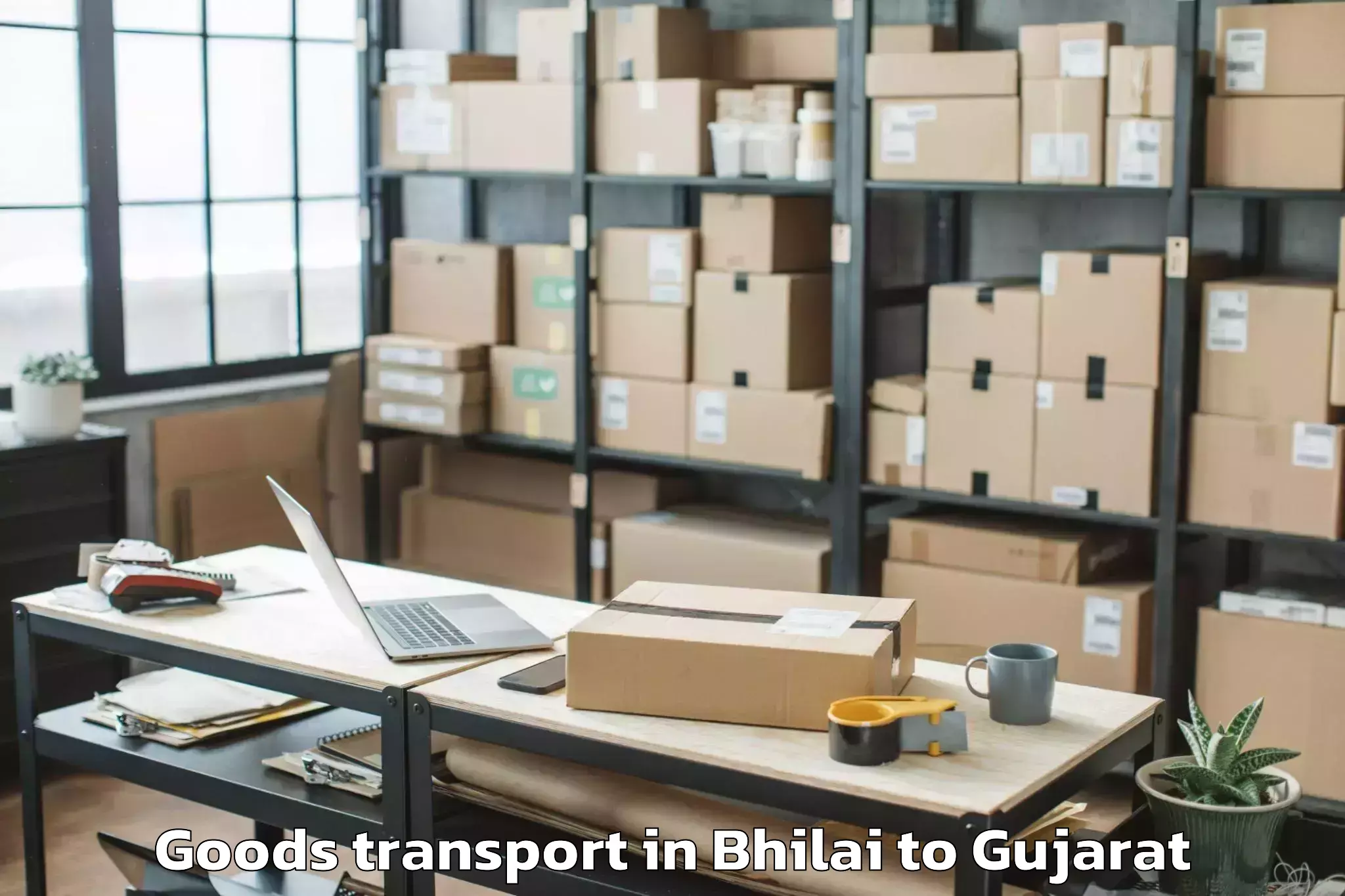 Efficient Bhilai to Garbada Goods Transport